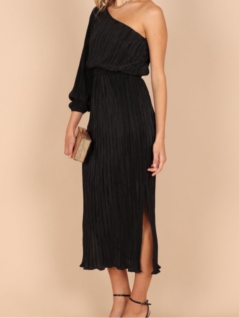 Petal & Pup Women's Pontee One Shoulder Pleated Midi Dress - small